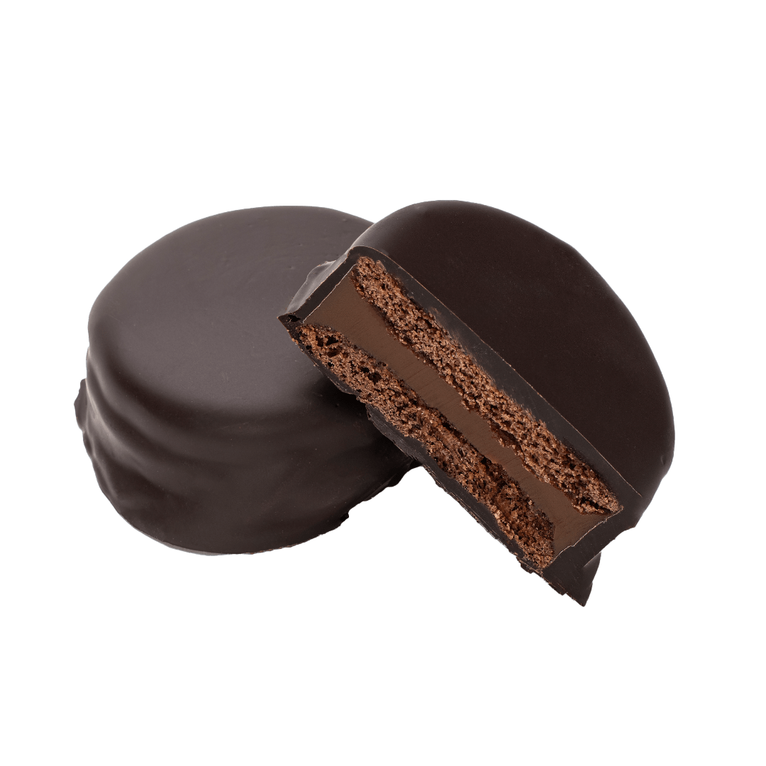 Alfajor marplatense negro de dulce de leche - Santo Pastel