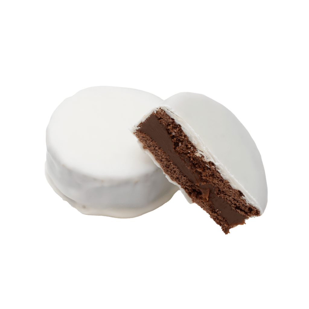 2 alfajores marplatenses blanco de dulce de leche - Santo Pastel